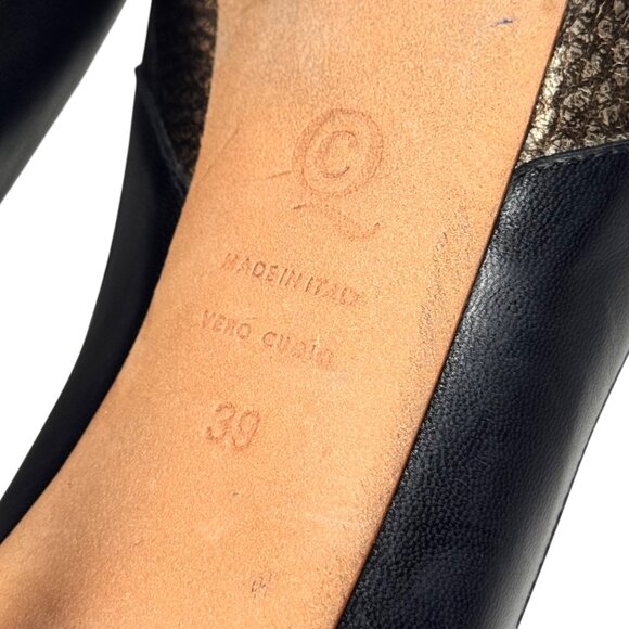 ALEXANDER McQUEEN Peep Toe Platform Heels Sz 9 Black Leather Pumps Glam Luxury - Picture 10 of 15